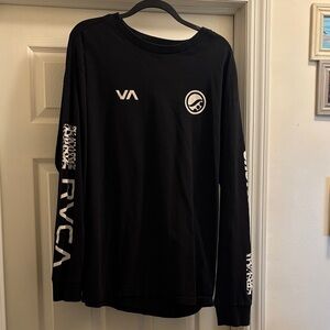 RVCA Black Long Sleeve Shirt with White Logos